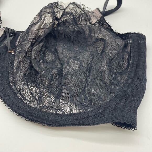 Smart & Sexy Unlined Sheer Black Lace Bra - Picture 4 of 10